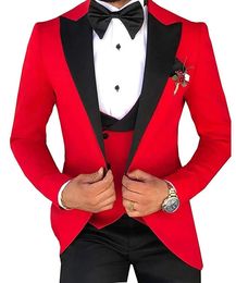 Jackets Custom Made Terno Slim Groom Tuxedos Wedding Men Suit Terno Masculino (jacket+pant+vest) Mens's 3 Pieces Suits for Men