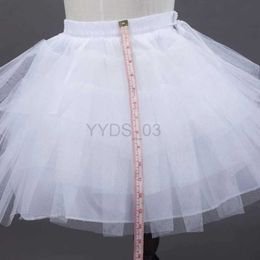 Skirts 3-10 Years Children Girls White Ballet Skirt Tulle Ruffle Short Crinoline Bridal Wedding Petticoats Gown Baby Girl Underskirtzln231225