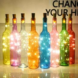 1pc, 3 Modes 30 LEDs Wine Bottle Lights With Cork, 9.84ft Waterproof Silver Wire, Cork Lights Battery Operated Fairy Mini String Lights, Battery Included, Room Decor.