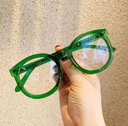 2020 New Optical Glasses Oversized Cat Eye Glasses Frame Rice Round Fashion Woman Transparent Green Eyewears Frame2117541