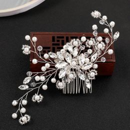 Handmade Hair Comb Pearl Bride Tiaras Jewellery Rhinestone Alloy Hairpin Bridesmaid Prom Headdress Retro Hair Jewellery New