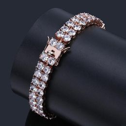 Designer Bracelet Hip Hop Jewelry Mens Bracelets pour hommes Diamond Tennis Chain Iced Out Luxury Bangles Hiphop Charm Rapper Love255h