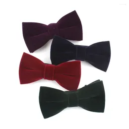 Bow Ties Men's Solid Color Velvet Tie Candy-colored Suit Bowtie For Man Male Neckwear Fashion Butterfly Gravatas