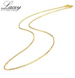 Genuine 18K White Yellow Gold Chain Necklace Pendant 18 inches au750 jewelry necklace Women fine gift216K2249979