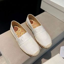 Top quality Woven closed-toe Espadrilles soft Leather rubber cleated sole Loafers flats heels Women's luxury designers slip-on Casual shoes factory footwear with box