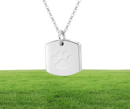 Dog Cremation Jewellery for Ashes Stainless Steel Pet Paw Pendant Keepsake Holder Ashes for Pet Human Memorial Funeral Urn Necklace for Men Women2535262