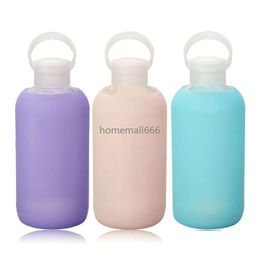 Tumblers Fashion Colorf 500Ml 16Oz Glass Water Bottle Beautif Gift Women Bottles With Protective Sil Case Tour Aa Drop Delivery Home Dhjtc