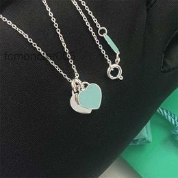 Necklace Stainless Steel t Peach Heart Network Red Crowd Drop Glue Love Titanium Necklace Collar Chain Cross Double Lady CQQH