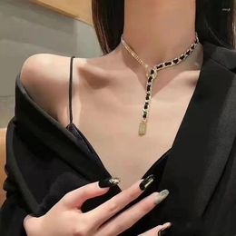 Choker Fashion Exquisite Leather Woven Asymmetrical Clavicle Chain