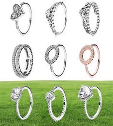 NEW 100% 925 Sterling Silver Ring fashion Popular Charms Wedding Ring For Women Heart-shaped Lovers Round Rings DIY Jewelry5215354