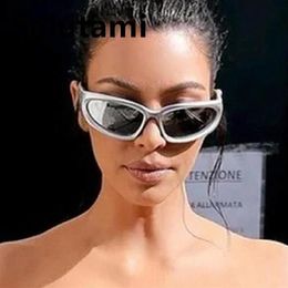 Sunglasses Ins Steampunk For Women Silver Mirror Oval Sun Glasses Men Vintage Hip Hop Punk Eyewear Shades288k