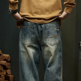 Baggy Jeans Men Wide Leg Pants Casual Oversize For Clothing Loose Fit Vintage Male Denim Trousers Kpop 231222