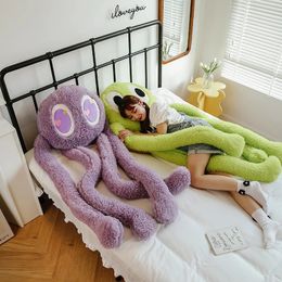 Kawaii 200 cm långbenad bläckfisk kast kuddar flicka som sover överdimensionerade barn dollagätte plysch leksak hem dekor gåvor till barn 231225