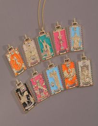 Fashion new designed Pendant necklaces Drip Paint Accessories Tarot Cards Hip Hop Oil Painting Style women men Necklace Designer J4997904