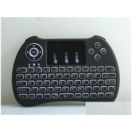 Keyboards Wireless Backlit Blacklight Keyboard H9 Fly Air Mouse Mti-Media Remote Control Toucad Handheld For Android Tv Box Drop Deliv Otnvs