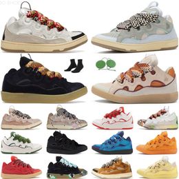 10A Curb Mesh Woven Lavin Casual Shoes Embossed Leather Men Women platform Sole White Ivory Red Pale Black Blue Pink Green Multi Lavina shoe