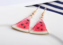 Dangle Chandelier Fashion Summer Watermelon Fruit Jewellery Earrings Creative Strawberry Grapefruit Kiwi Pineapple Girl Party Gift8193091