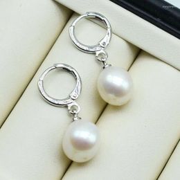 Dangle Earrings French Pearl White Natural Freshwater Pendant Irregular Baroque Fashion Ladies