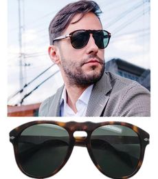 Luxury P Unisex UnFolding Pilot sunglasses for men UV400 55 plank HD green lenses driving goggles elastic nose bridge design comfo6637203