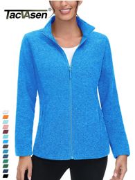 TACVASEN SpringAutumn Lightweight Fleece Jackets Womens Sports Warm Sweatshirts Thermal Casual Turtleneck Sweater Coats Tops 231222
