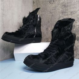 Pony Hair Ankle Boots Fashion Leather Man Short Boots Punk Style Male Sneakers p25d50