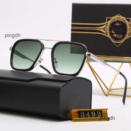 2024 Fashion Vintage Classic Square Pilot Style Sunglasses for Men High Quality Brand Design Sun Glasses with Case 3492 Designer Dita