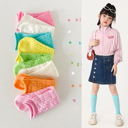 3-9 Year-old Children Socks Girls Spring Summer Candy Colour Little Baby Infant Casual Hollow Socks Kids 231225