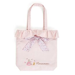 Bags Cartoon Marron Cream Rabbit Pink Bowknot Floral Shoulder Bags Women Tote Handbag Eco Reusable Shopping Bag