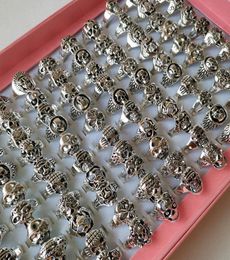 Band 50Pcs Bulk Whole Lots Skull For Female Lady Man Skeleton Vintage Gothic Jewellery Biker Punk Celebration Party 2211255059183