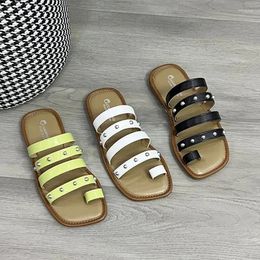 Slippers Narrow Band Women Shoes Flats Open Toe Fashion Summer Causal Sandals Slides Beach Ladies