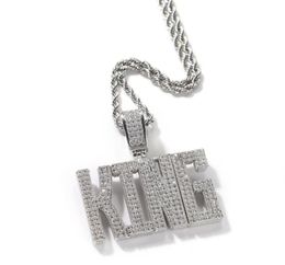 Solid Letters Custom Initial Name Necklace Personalised Pendant With Tennis Chain Iced Out Cubic Zircon Hiphop Jewelry8573091