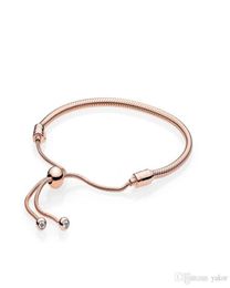 arrival 18K Rose Gold Moments Hand Chain BRACELET Set Original Box for P 925 Sterling Silver Women Wedding Bracelets2903032