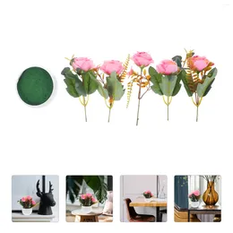 Decorative Flowers Silk In Pot Artificial Rose Birthday Decoration For Girl Simulated Potted Plants