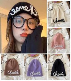 BeanieSkull Caps Pearl Letter Knitted Beanies Hats Women Skullies Beanie Soft Elastic Cap Solid Sport Bonnet Winter Warm Ski 22116269521