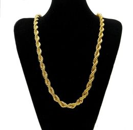 Vecalon 10mm Thick 76cm Long Rope ed Chain 24K Gold Plated Hip hop ed Heavy Necklace For mens3219626