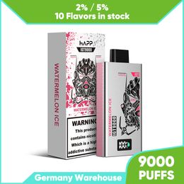 Authentic Happ Vape 9000Puffs Bar Disposable 9K Puffs Vapers 2% 5% Strength Best Taste Vape Juice 14ml Pod Vaporizer