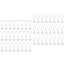 Disposable Cups Straws 80 Pcs Plastic Goblet Clear Martini Glasses Drinks Crystal