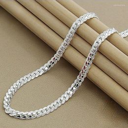 Chains Tibetan Silver 5mm Full Sideways Necklace 18/20/22/24 Inch Chain For Woman Men Fashion Wedding Engagement Jewellery