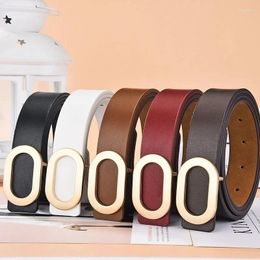 Belts 2023 Belt For Women Round Square Buckle Pin Jeans Black Chic Designer Leather Female 2024