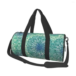 Outdoor Bags Emerald Mandala Doodle Sports Bohemian Travel Training Gym Bag Accessories Novelty Handbags Couple Fitness