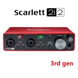 Earphones Focusrite Scarlett 2i2 (3rd Gen) Audio Interface External USB Sound Card Recording Guitar Audio Headphone Amplifier Mic Preamp