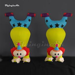 Funny Parade Performance Walking Inflatable Handstand Clown Costume Adult Wearable Blow Up Juggler Girl Suit For Event Show