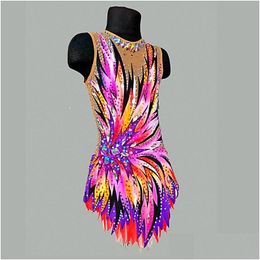 Skating Dresses Rhythmic Gymnastics Costumes For Girls Custom Sportscu Apparel Competition Leotards Figure Dress Drop Delivery Sports Dhd2J