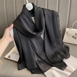 Scarves 2023 Women Summer Silk Fashion Shawl Lady Wrap Soft Female Stole Bandanna Hijab Poncho Foulard Muffler