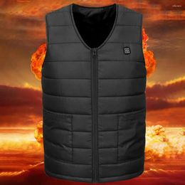 Men's Vests Winter Vest Jacket USB Heated Heating Block Sleeveless V-neck Energy-saving Zipper Thickened