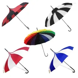 Umbrellas Pagoda Umbrella 16K Straight Handle Stylish Striped Fashion Pography Durable Impact Cloth