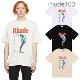 Rhude Shirt Designer Shorts Rhude Summer Fashion Beach Pants Short Sleeves Shirts Casual t Tees Blue Black Mesh Shorts Tops Tracksuit YVM0 YVM0 U0XZ OVGH