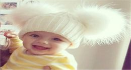 BeanieSkull Caps 2021 Baby Kids Girls Boys Winter Warm Knit Hat Furry Balls Pompom Solid Colour Super Cute Lovely Beanie Cap Gifts4640931