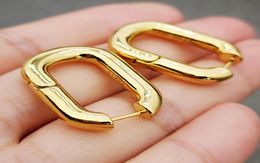 Huggie des boucles d039oreilles woman earings Gold hoop oval metal earrings ladies simple personality luxury jewelry women desi4459746
