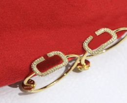 Womens Earring Luxury Designer Jewelry Ear Studs Diamonds Earrings For Women Delicate Letter Earrings High Quality Gold Ladies Jew1260490